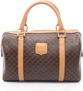 Celine Brown Coated Canvas Leather Handbag Tote Bag (Pre-Owned)
