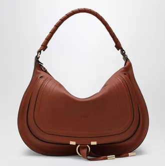 Chlo&eacute; Small Brown Leather Marcie Shoulder Bag