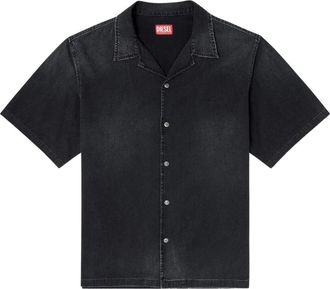 Diesel Overhemden, Heren, Zwart, M, Denim, Denim Shirts