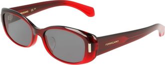 Ferragamo Grey Oval Ladies Sunglasses SF2021SLB 615 55