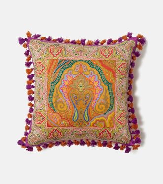 Etro Pegaso paisley cotton cushion