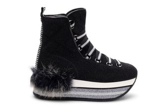 Hogan Fur-Trimmed Platform Boots