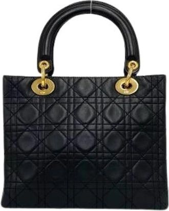 Dior Pre-owned Lady Dior Leder 2way Tas - Dames - Vintage Handtas - Zwart - ONE Size - Leer - Vintage