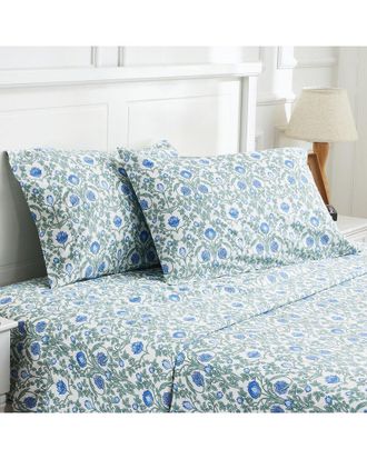 Melange Home M&eacute;lange Home 400 Thread Count Arts & Crafts Floral Pillowcase Set