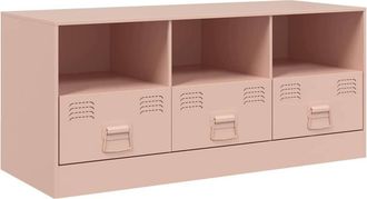 Berkfield Home TV Cabinet Pink 99x39x44 cm Steel | Size: 99 x 39 x 44 cm