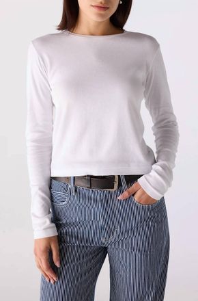 Amo Jade Long Sleeve Tee In White
