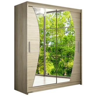 Mirjan24 Armario Closico 110, Roble Sonoma, 200x150x58cm, Puertas De Armario: Correderas, N&uacute;mero De Estantes: 5