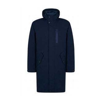 Herno Parkas, male, Blue, Size: S Hooded Rain Coat