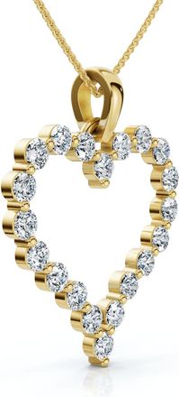 Pompeii3 1Ct Diamond Heart Pendant 10k Gold Lab Grown 18 Womens Necklace Size: 1 Tall