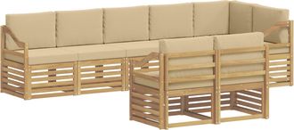 vidaXL Conjunto De Sof&aacute;s De Exterior 8 Uds. Y Beige Poli&eacute;ster Vidaxl