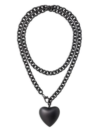 Roxanne Assoulin The Puffy Heart chain necklace - women - Brass - One Size - Black