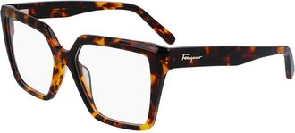 Ferragamo Donker Tortoise Brilmontuur - unisex - Brillen - Bruin - 54 MM - Accessoires