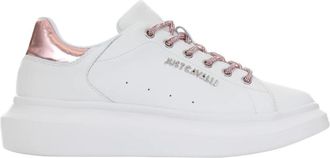 Just Cavalli Leather Low-top Sneakers - Dames - Sneakers - Wit - 38 EU - Leer - Schoenen