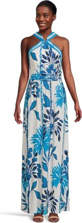 Lilly Pulitzer Devena Maxi Dress Womens Coconut Tropical Halter Neck GBO3724