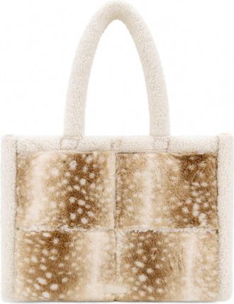 Like Dreams Womens Doehaven Sherpa Faux Fur Tote Bag In Tan