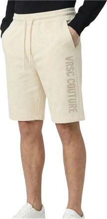 Versace Korte Broeken, Heren, Wit, L, Katoen, Vrsc Couture Bermuda Embossed