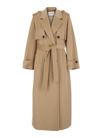 IVY & OAK Ann Beige Coat With Classic Lapels And Belt Closure On The Front In Wool Woman