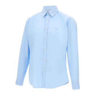 HUGO BOSS Relegant Shirt - Heren - Zakelijke Overhemden - Blauw - XL - Katoen - Overhemden