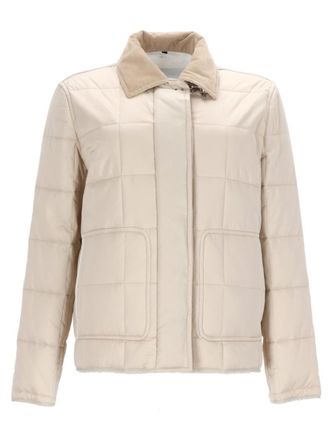 Fay Beige Quilted Shirt Collar Jacket