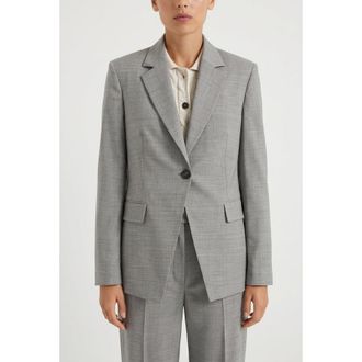 Brunello Cucinelli Light Grey Wool Tailored Blazer, Brand Size 46 (US Size 12)