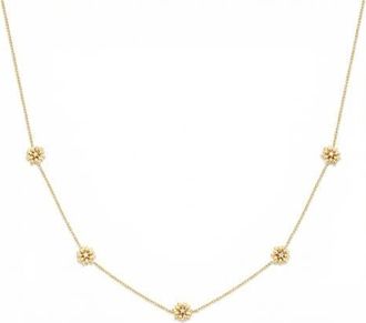 Made by Mary Cubic Zirconia Birthstone Flower Station Necklace in Gold April at Nordstrom
