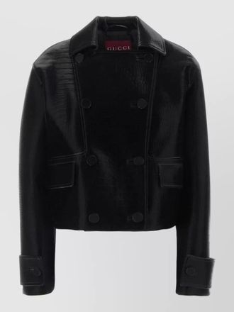 Gucci lamb leather double breasted coat