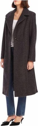 Fifteen Twenty Long Teddy Coat In Charcoal