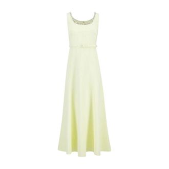 Roland Mouret Yellow Embellished Maxi Dress