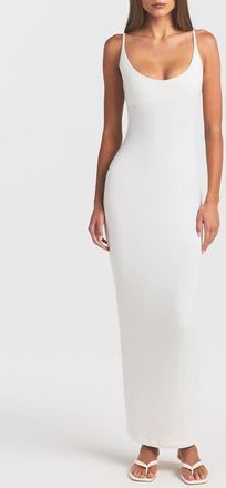 SKIMS Smooth Lounge Skimpy Scoop Neck Maxi Dress in Egret at Nordstrom, Size Xx-Small