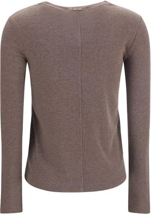 Max Mara Ribbed Lyocell Sweater - Brown