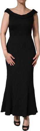 Dolce & Gabbana Black Floral Brocade Sheath Mermaid Womens Dress (Pre-Owned)