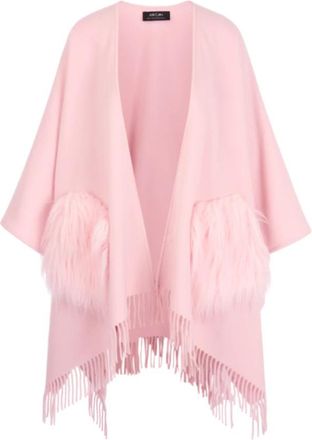 Marc Cain Cape - Dames - Ponchos - Roze - M - Wol - Jassen