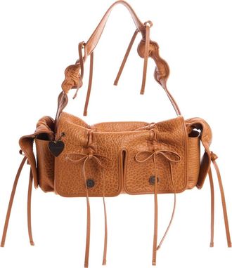 Acne Studios Multipocket Big Grainy Leather Shoulder Bag in Chocolate Brown at Nordstrom