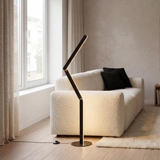 QAZQA Qazqa Lampada Da Terra Di Design Nera Con Led Dimmerabile A 3