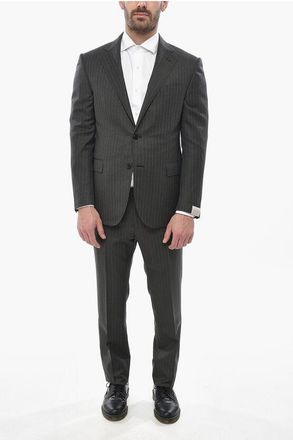 Corneliani Virgin Wool Suit ACADEMY with Pinstripe Pattern size 52