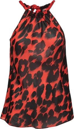 Moschino leopard-print halterneck top - Red