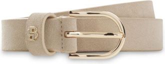 BOSS Suede belt with gold-tone Double B monogram