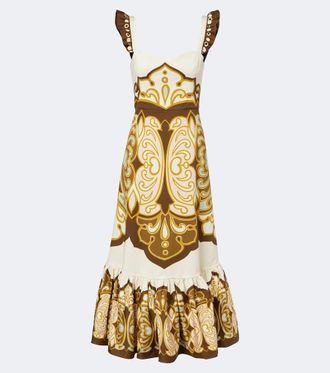 La DoubleJ Gingerbread cotton-blend midi dress