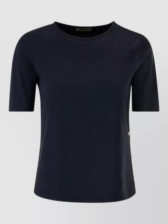 Herno womens crew neck t shirt button detail