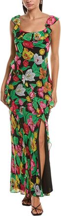 Milly Tulip Rosette Ruffle Maxi Dress