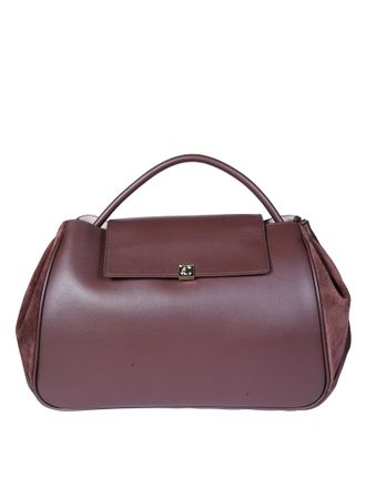 Coccinelle Burgundy Suede Accent Shoulder Bag