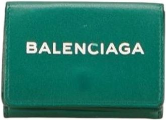 Balenciaga Pre-owned Wallets, female, Green, Size: ONE SIZE Pre-owned Leather Wallet