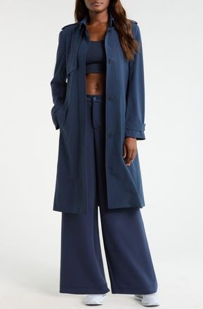 Lord & Taylor Ripstop Tench Coat in Navy Blazer at Nordstrom, Size X-Small