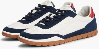 Tommy Hilfiger Mens Tommy Jeans Mixed-Leather Sneaker - Dark Blue/Ivory - US 11.5 / EU 45