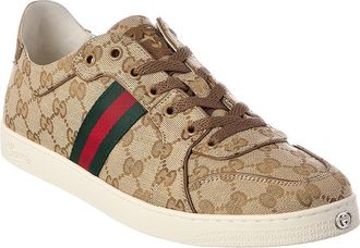 Gucci Stretch Low Top Gg Canvas & Leather Sneaker
