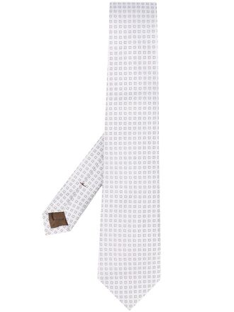Churchs geometric-jacquard tie - Neutrals