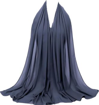 Generic Womens Ladies Sheer Soft Chiffon Shawls Wraps Lightweight Wedding Evening Party Dresses Scarf Bride (Blue)