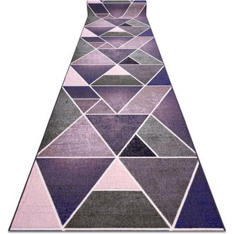 RugsX Alfombra de pasillo con refuerzo de goma triangulos violet 120 cm purple 120x700 cm