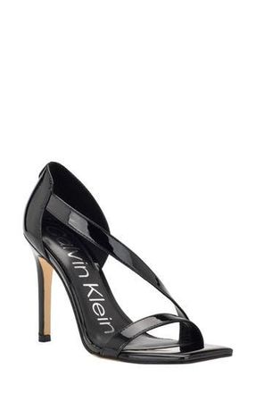 Calvin Klein Tracy Patent Sandal in Black 001 at Nordstrom Rack, Size 6.5