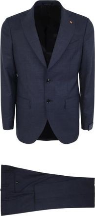 Sartoria Latorre Tweedelig pak met twee knopen - Heren - Business pakken - Blauw - 3XL - Tweed - Kostuums